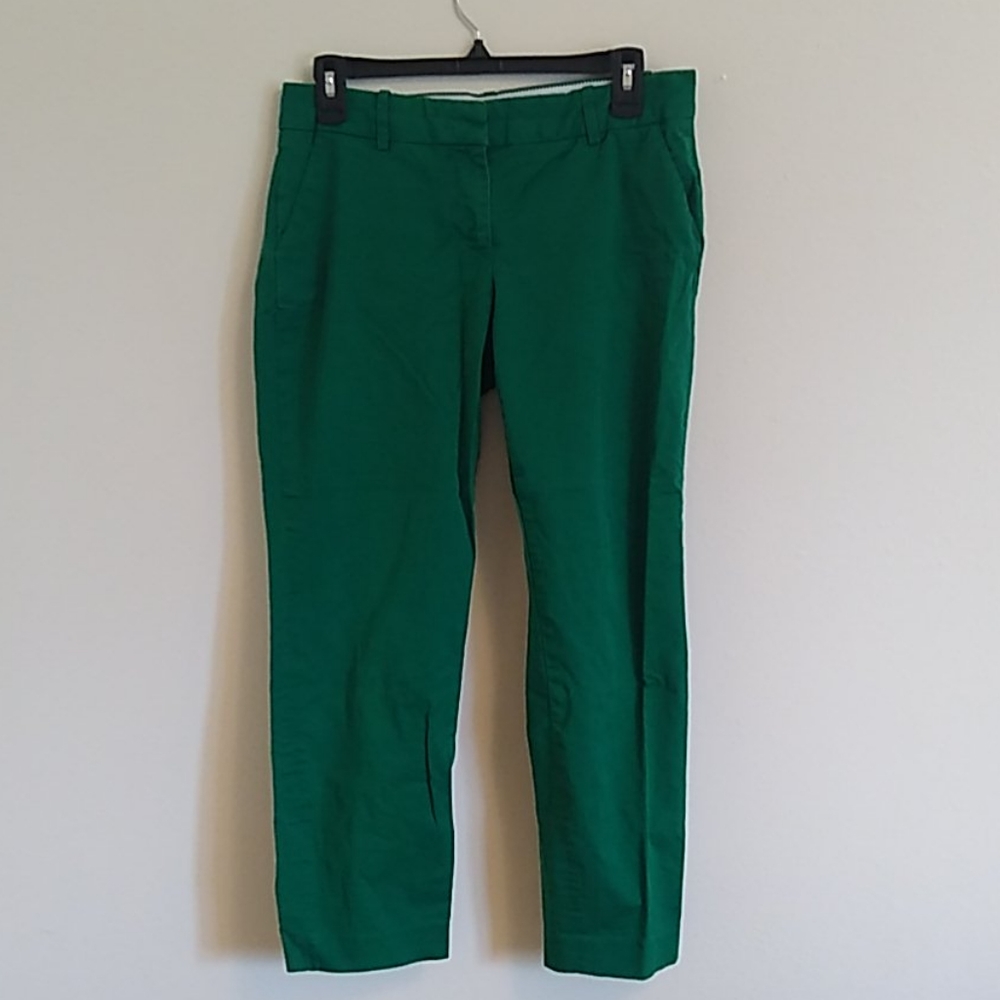 J. Crew Green Cafe Capri Pants